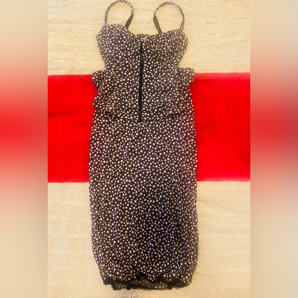 Cosabella Purple and White Polka Dot Corset Top and Skirt